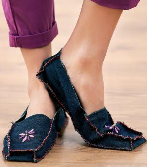 Upcycled Denim Slippers