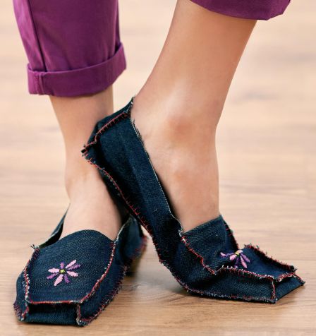 Upcycled Denim Slippers