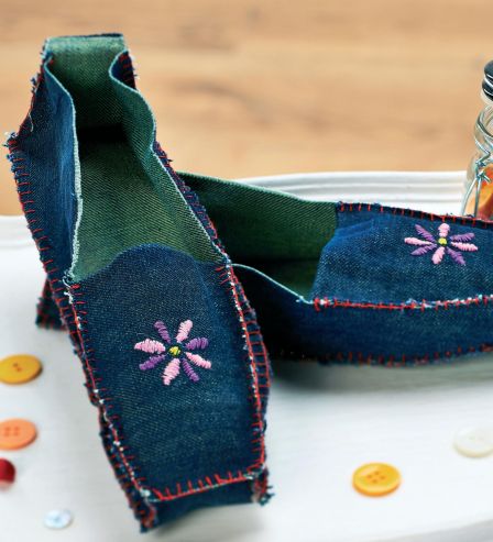 Upcycled Denim Slippers