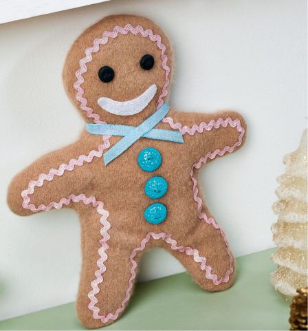 Upcycled Felt Gingerbread Man