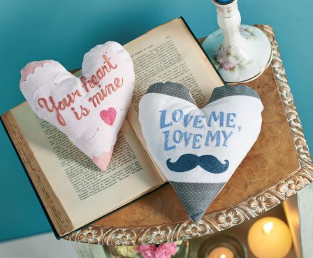 Vintage Valentine Embroidered Heart Tokens