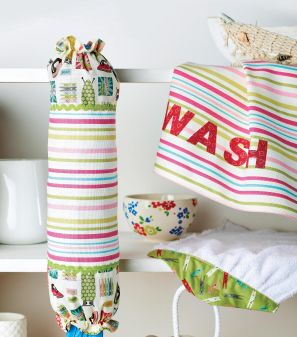 Vintage-themed Kitchen Bag Dispenser Hand and Tea Towel