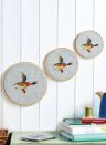 Embroidered Flying Ducks Wall Hanging