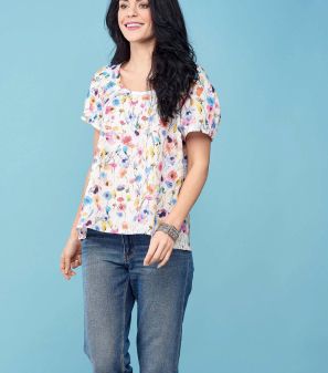 Puff-Sleeve Blouse