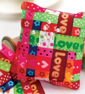 Woven Ribbon Pin Cushion Woven Ribbon Pin Cushion