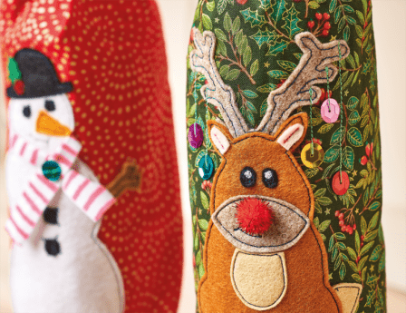 Christmas Wine Bottle Gift Bags Sewing Pattern
