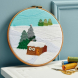 Embroidered Winter Cabin Hoop Sewing Pattern