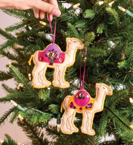 Embroidered Felt Camel Decorations Sewing Pattern