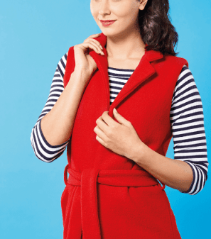 Long-line Sleeveless Jacket