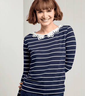Chloe Lace Collar Jersey Knit Top Sewing Pattern
