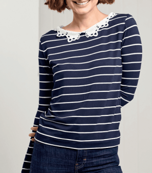 Chloe Lace Collar Jersey Knit Top Sewing Pattern