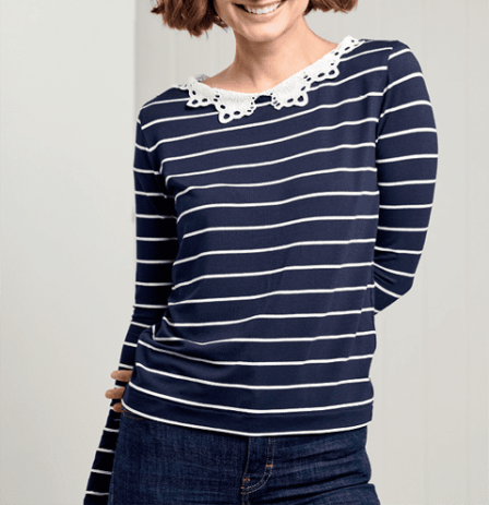 Chloe Lace Collar Jersey Knit Top Sewing Pattern