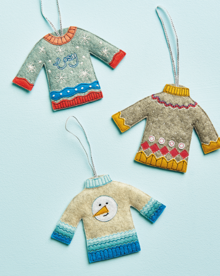 Felt Christmas Jumper Decorations Sewing Pattern