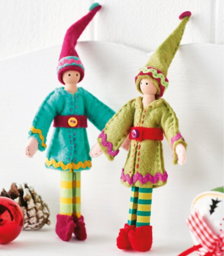 Christmas Elf Peg Pals Sewing Pattern