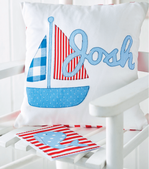 Appliqué Boat Cushion and Greeting Card Tutorial