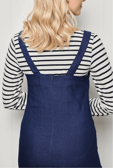 Simple Denim Pinafore Dress Sewing Pattern
