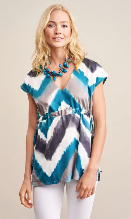 V-Neck Drawstring Blouse
