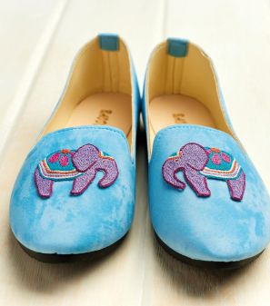 Embroidered Elephant Shoe Motif