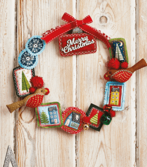 Christmas Embroidered Door Wreath Sewing Pattern