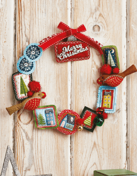 Christmas Embroidered Door Wreath Sewing Pattern