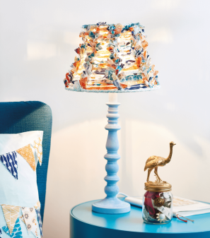 Scrap Fabric Lampshade: Upcycling Home Idea