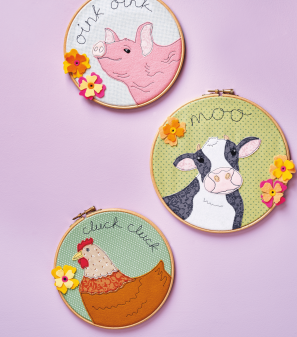 Appliqué Farmyard Hoops Sewing Pattern