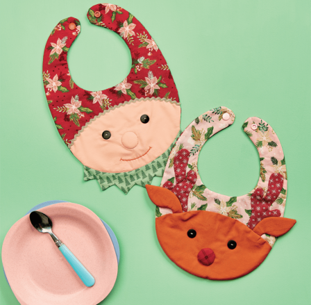 Christmas Character Baby Bibs Sewing Pattern