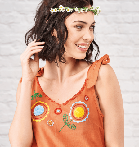 Floral Jumpsuit Embroidery Pattern