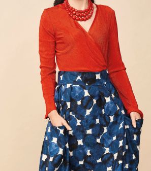 Pleated Midi Skirt