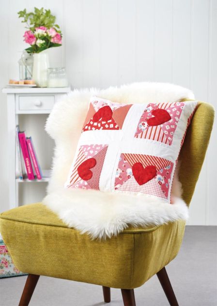 Heart Quilt Block Cushion Sewing Pattern