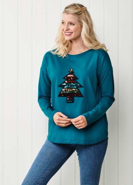 Christmas Sequin Sweater Top Sewing Pattern