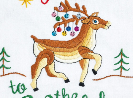 Christmas Reindeer Embroidery Hoop Sewing Pattern