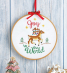 Christmas Reindeer Embroidery Hoop Sewing Pattern