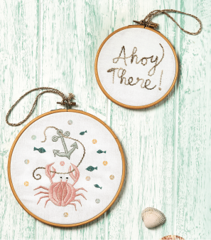 Nautical Embroidery Hoops Tutorial
