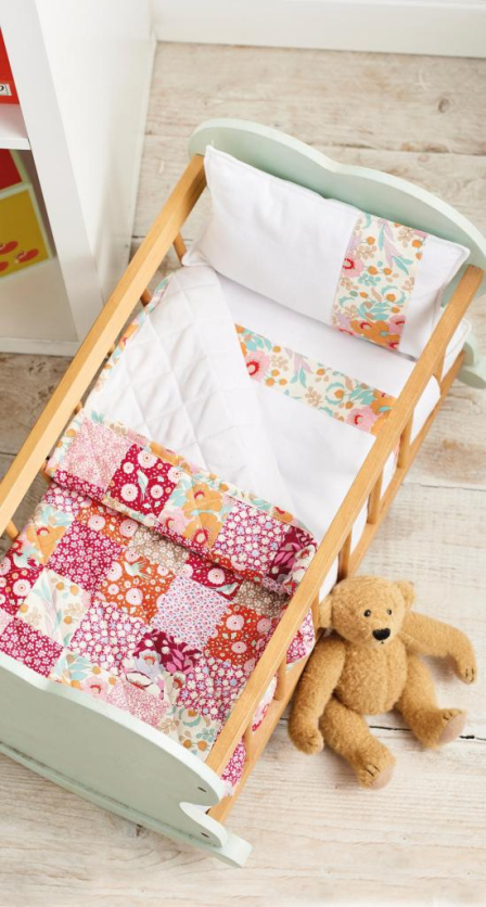 Patchwork Cot Bedding For Dolls Pattern