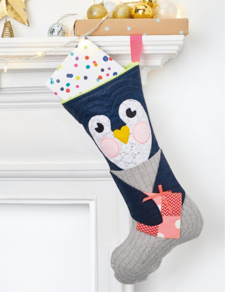 Christmas Penguin Stocking Sewing Pattern