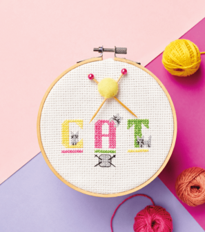 Pet Themed Embroidery Hoop Cross-Stitch