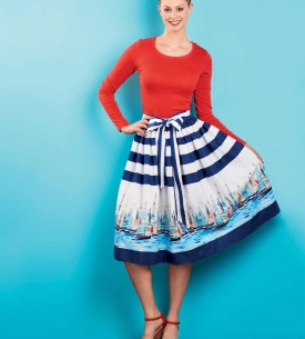 Full Skirt with Sash Belt