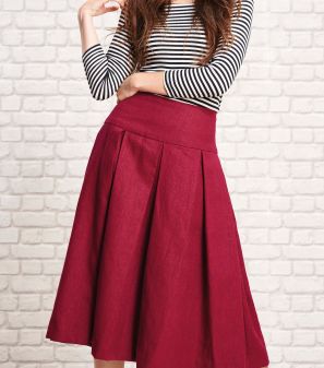 Pleated Midi Skirt