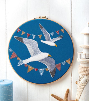 Embroidered Seagull Hoop Sewing Pattern