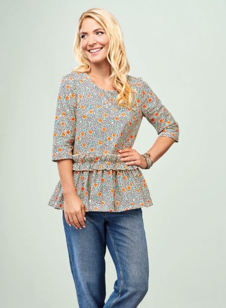 Frilled Peplum-Style Top
