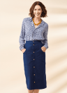 Suzy Denim Button Midi Skirt Sewing Pattern