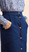 Suzy Denim Button Midi Skirt Sewing Pattern