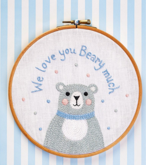 Teddy Bear Embroidered Hoop Sewing Pattern