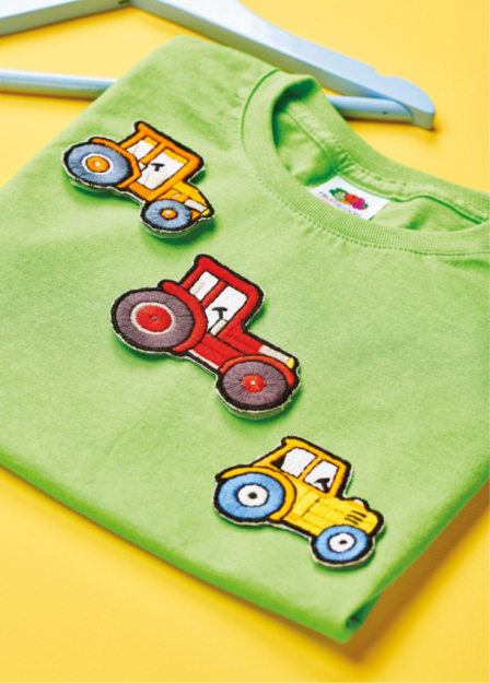 Children’s Iron-On Tractor Patches Sewing Pattern
