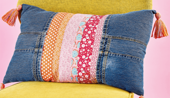 Learn to Sew with Denim: Upcycled Pillow