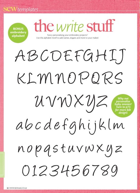 The Write Stuff - Embroidery Alphabet The Write Stuff - Embroidery Alphabet