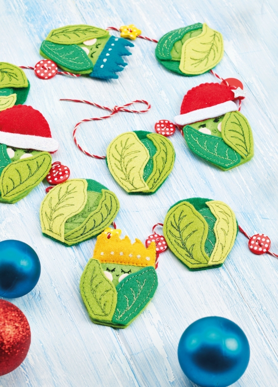Sew 129 Xmas 19 Brussels Sprout Garland