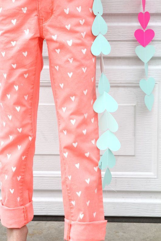 DIY Painted Heart Jeans