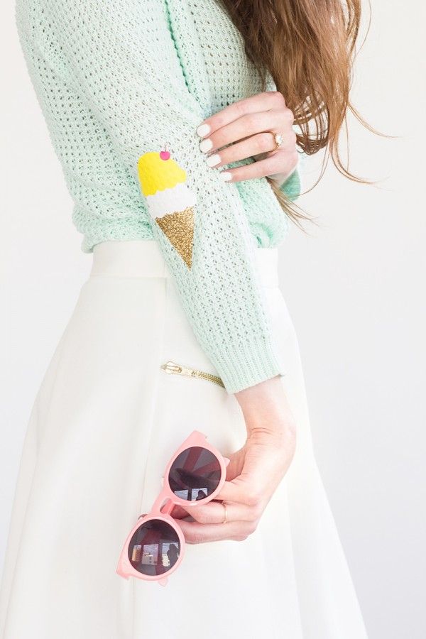 DIY Ice cream elbow patches